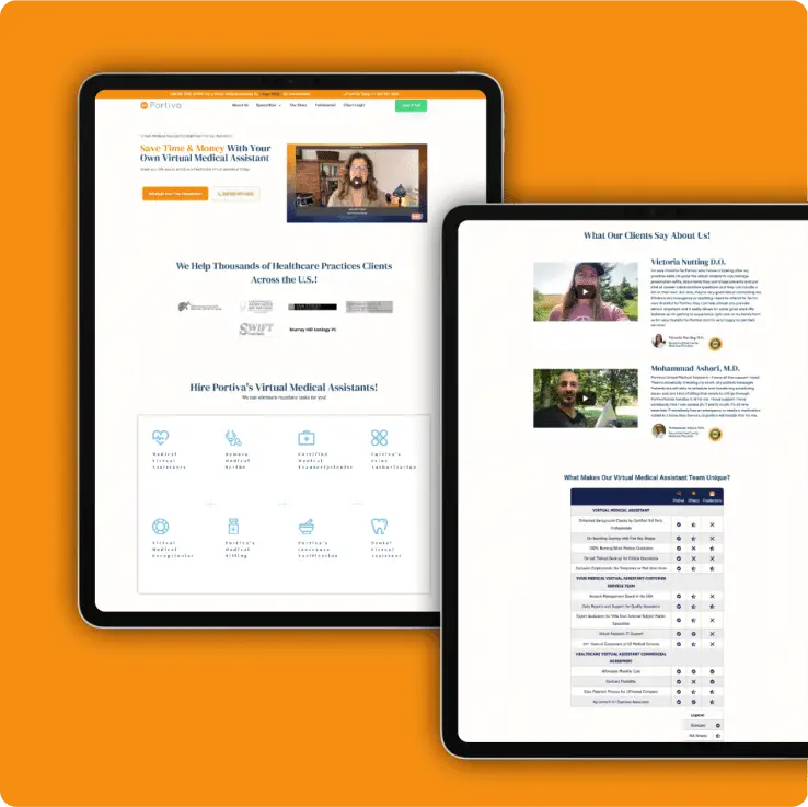 Examples of Our Healthcare Website Designs-Portiva